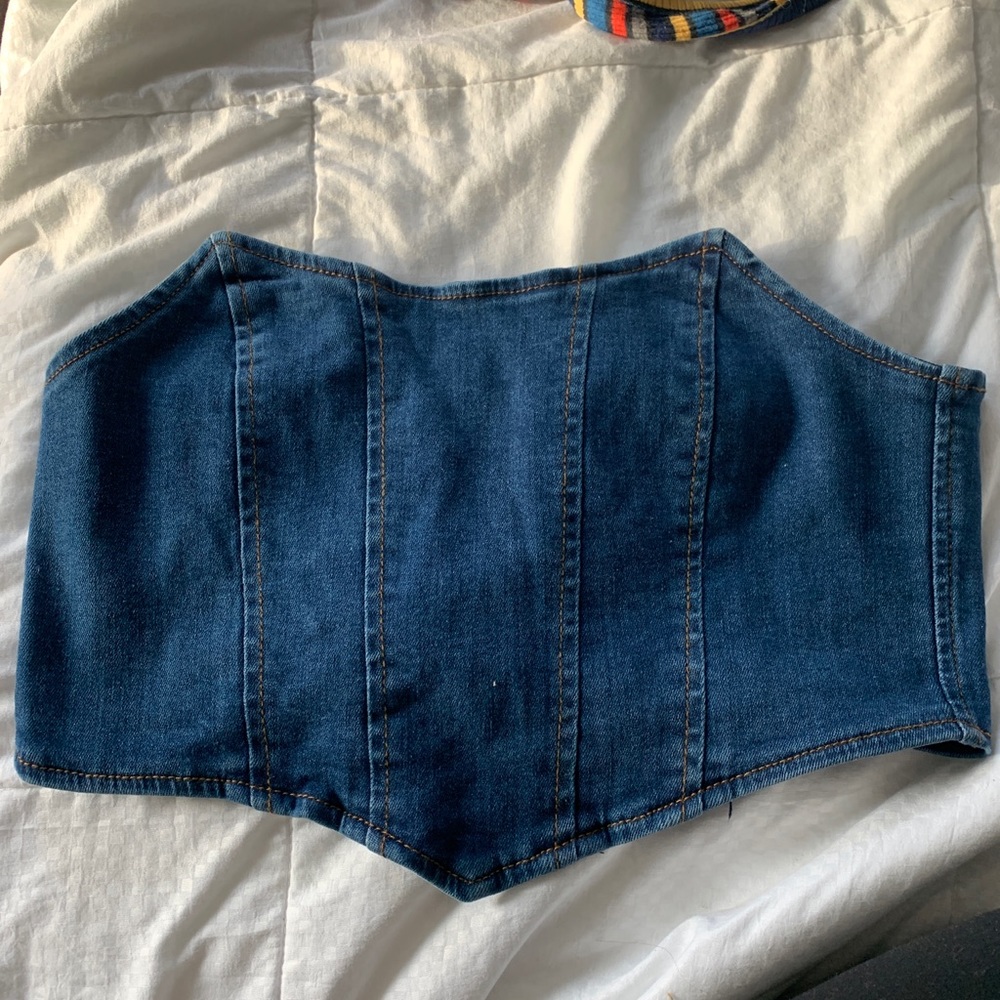 Denim tube top